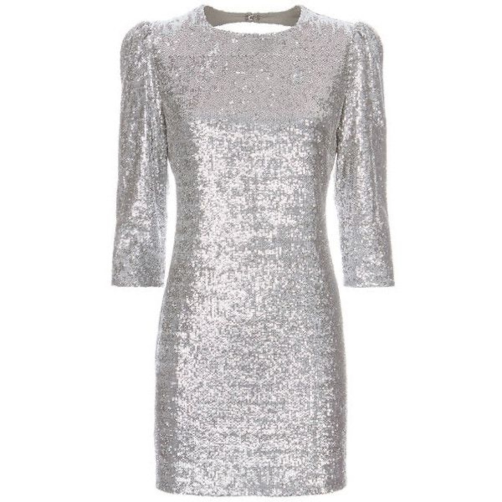 🆕FLEUR DU MAL Silver Sequin Open Back Mini Dress